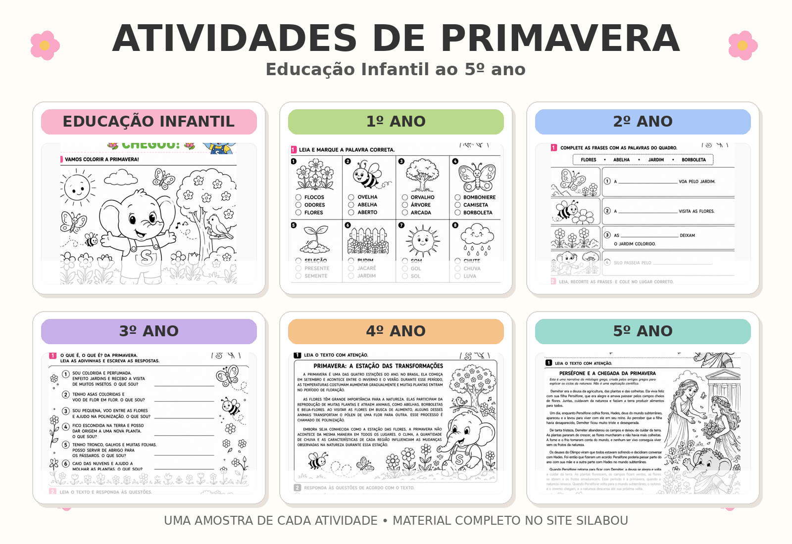 Amostra de Atividades da Primavera